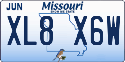 MO license plate XL8X6W