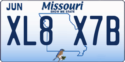 MO license plate XL8X7B