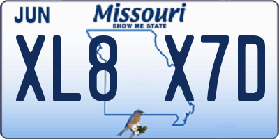 MO license plate XL8X7D