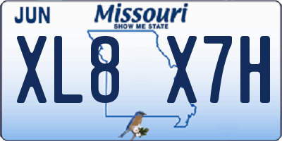 MO license plate XL8X7H