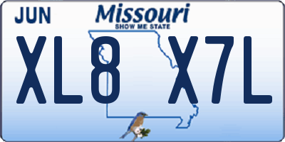 MO license plate XL8X7L