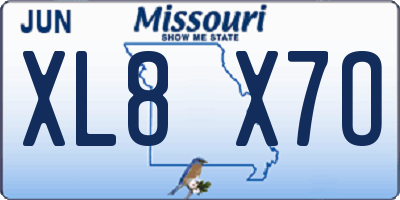 MO license plate XL8X7O