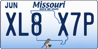 MO license plate XL8X7P