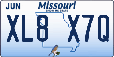 MO license plate XL8X7Q