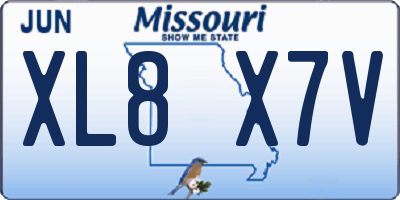 MO license plate XL8X7V