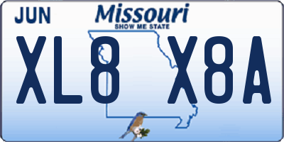 MO license plate XL8X8A
