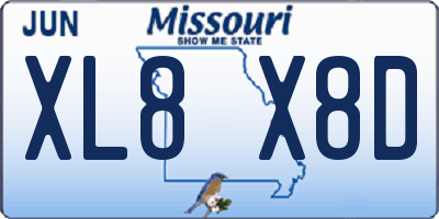 MO license plate XL8X8D