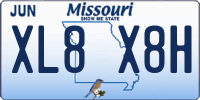 MO license plate XL8X8H