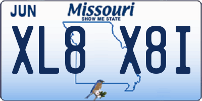 MO license plate XL8X8I