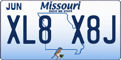 MO license plate XL8X8J