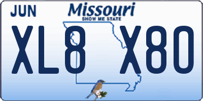 MO license plate XL8X8O