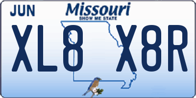 MO license plate XL8X8R