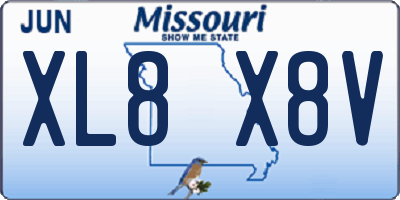 MO license plate XL8X8V