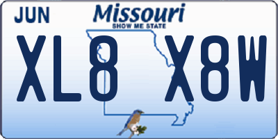 MO license plate XL8X8W