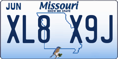 MO license plate XL8X9J