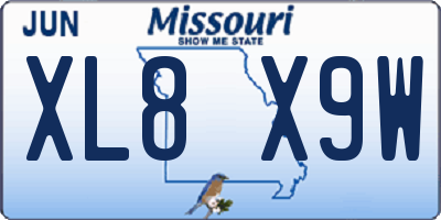 MO license plate XL8X9W