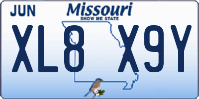 MO license plate XL8X9Y
