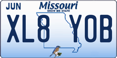 MO license plate XL8Y0B