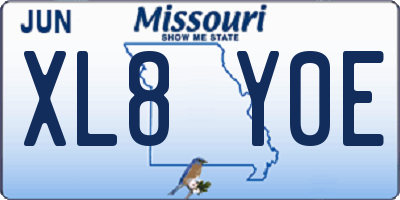 MO license plate XL8Y0E