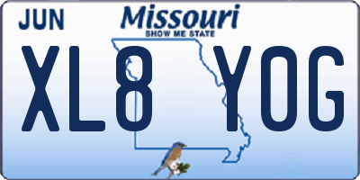 MO license plate XL8Y0G