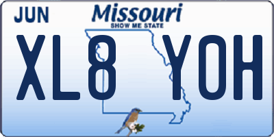 MO license plate XL8Y0H