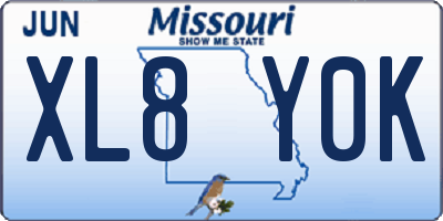 MO license plate XL8Y0K