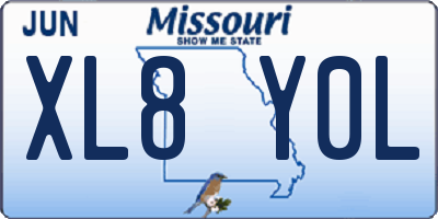 MO license plate XL8Y0L