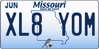 MO license plate XL8Y0M