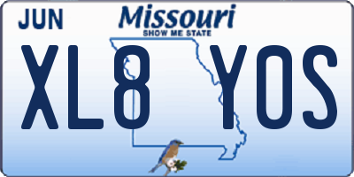 MO license plate XL8Y0S