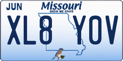 MO license plate XL8Y0V
