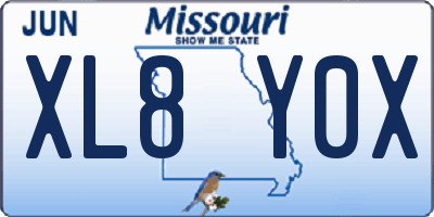 MO license plate XL8Y0X
