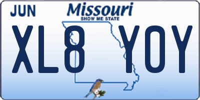MO license plate XL8Y0Y