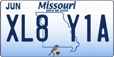 MO license plate XL8Y1A