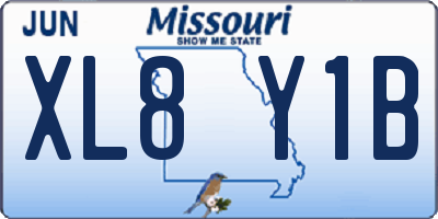 MO license plate XL8Y1B