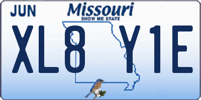 MO license plate XL8Y1E