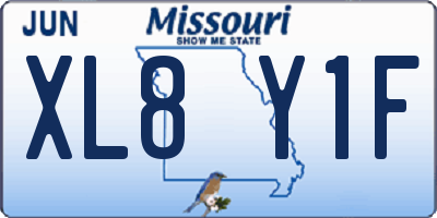 MO license plate XL8Y1F