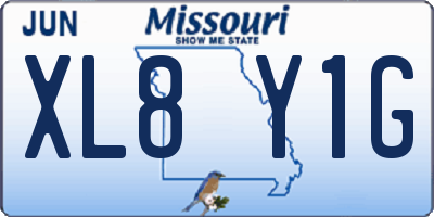 MO license plate XL8Y1G
