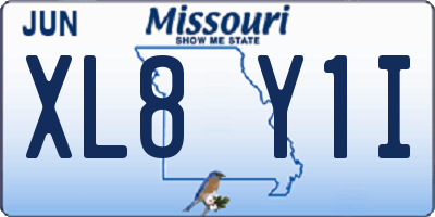 MO license plate XL8Y1I