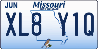 MO license plate XL8Y1Q