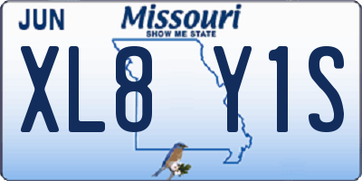 MO license plate XL8Y1S