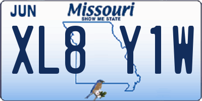 MO license plate XL8Y1W