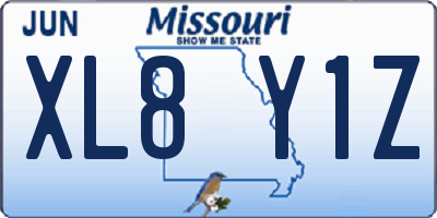 MO license plate XL8Y1Z