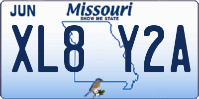 MO license plate XL8Y2A