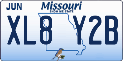 MO license plate XL8Y2B