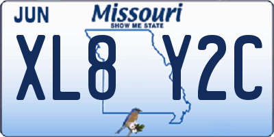 MO license plate XL8Y2C
