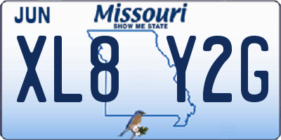 MO license plate XL8Y2G