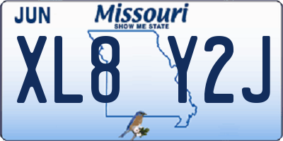 MO license plate XL8Y2J