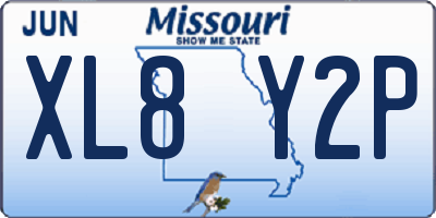 MO license plate XL8Y2P
