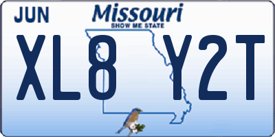 MO license plate XL8Y2T