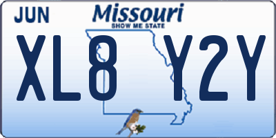 MO license plate XL8Y2Y